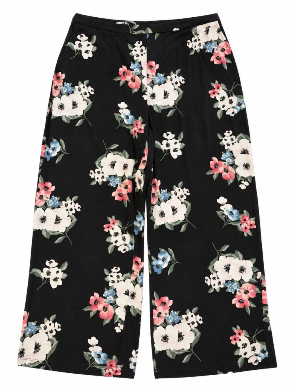 J. Jill Wearever Collection Floral Print Full Leg Cropped Pants Size L